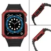 Pasek z etui ochronnym Protect Strap Band do Apple Watch 38 / 40 / 41 mm opaska obudowa pancerna - czarny, czerwony